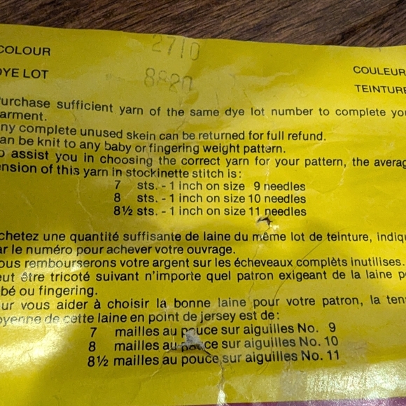 Vintage white Baby Yarn 100% Nylon 3 ply - 5 skiens +, approximately 275g weight - Picture 5 of 6